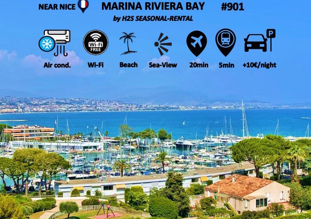 Villeneuve Loubet Beach Apartment | #901 MARINA RIVIERA BAY - Studio vue Mer et Port Panoramique