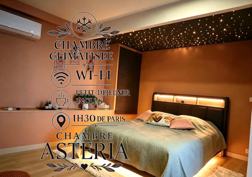 Vinneuf Bed & Breakfast | Chambre Astéria -Climatisée- Entrée Privée - Petit dejeuner inclus