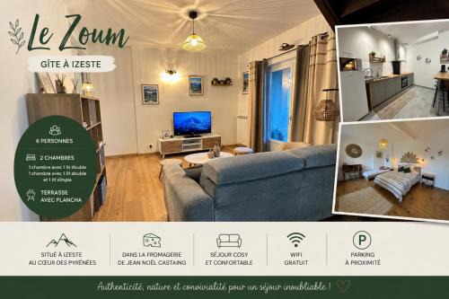 Izeste Apartment | Gîte 3 étoiles, "le Zoum", 6 pers, Izeste, Vallée d'Ossau