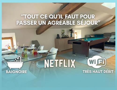 Socourt Apartment | Grand Loft avec Billard Netflix et Climatisation