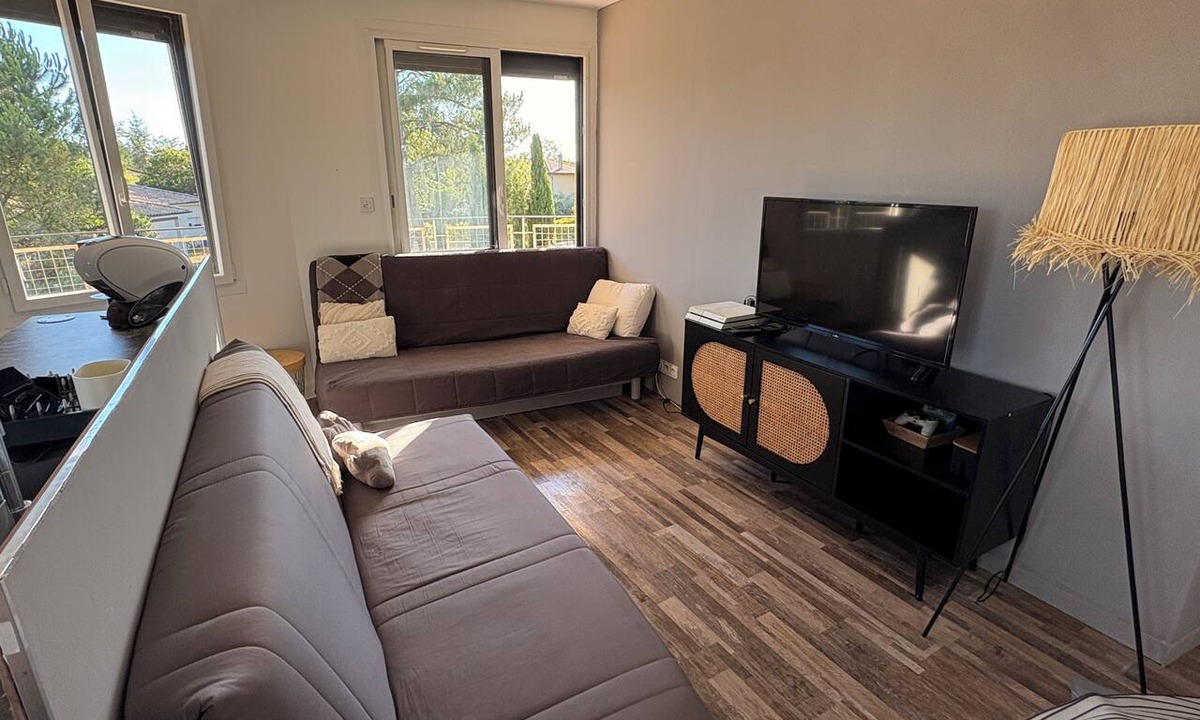 Ambares-et-Lagrave Condo | La Bulle Zen—2 bedrooms—Living room—Fully equipped kitchen—Terrace—Air conditioning—Parking spaces