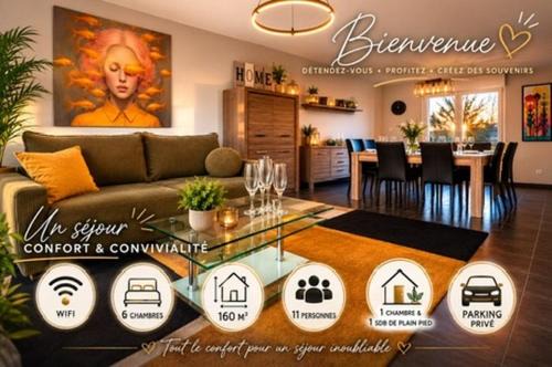 Cormontreuil House | Maison Harmonie 6 chambres Parking Reims Champagne