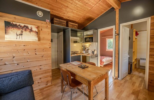 Roquefeuil Ski Chalet | Chalet 'Montana 4 4pers' with Mountain View, Shared Pool and Wi-Fi