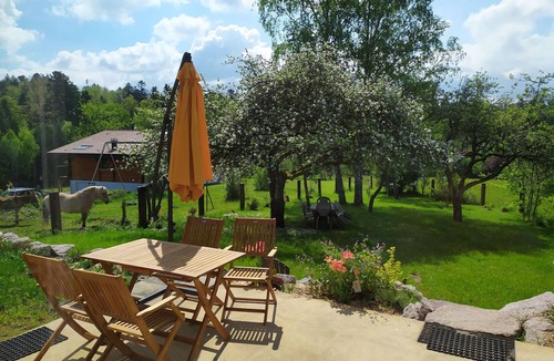 Moyenmoutier Cottage | Charming New Home with Fishing Pond, Terrace & Nearby Nature Trails in Moyenmoutier