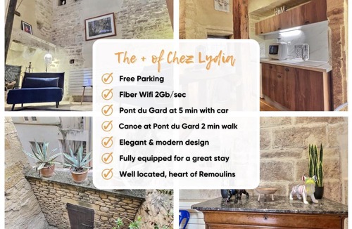 Remoulins Apartment | Chez Lydia - Loft cosy, départ canoë à pied, Proche Pont-du-Gard et Uzès