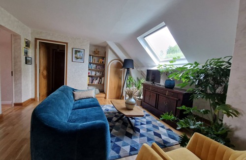 Lourdes Bed & Breakfast | guest room overlooking the town of Lourdes and splendid view of the Pyrenees
