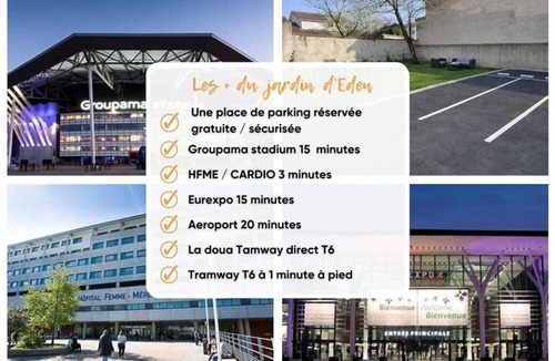 Bron Apartment | Le Jardin d'Eden City loft-Hôpitaux-Eurexpo-Parking-Groupama-Climatisé