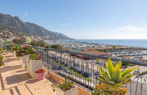 Menton Apartment | Magnifique 3P climatisé en dernier étage avec terrasse face mer, proche centre Menton - FR-1-196-326