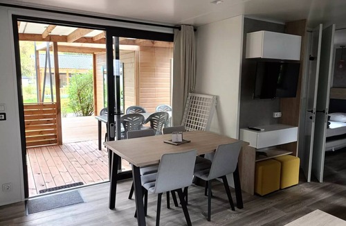 Savignac-les-Ormeaux House | Mobil-home Premium 40m² - 3 bedrooms - 2 bathrooms + Covered terrace + Reversible air conditioning + TV 6 persons