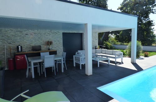 Poey-de-Lescar House | Modern villa with heated pool, sleeps 6 to 8, Pyrenees view