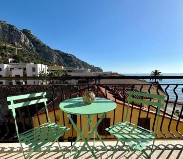 Menton Apartment | Sea View Studio with Balcony, Near Italy & Monaco