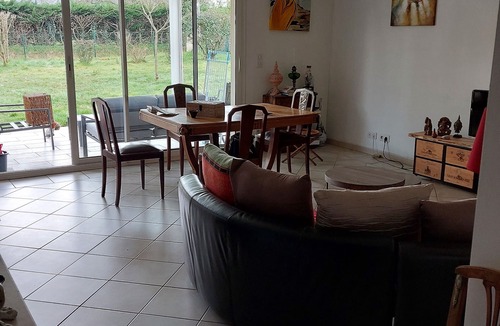 Lahourcade House | Semi-detached house in the countryside garden covered terrace