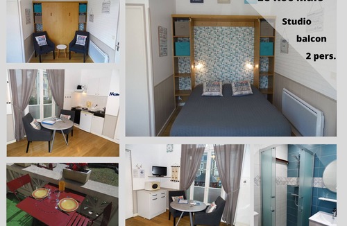 Courtoisville-Sillon-Moka Apartment | Studio with balcony 2 pers. 30m from the sea Saint-Malo prox. intramural, Thalasso
