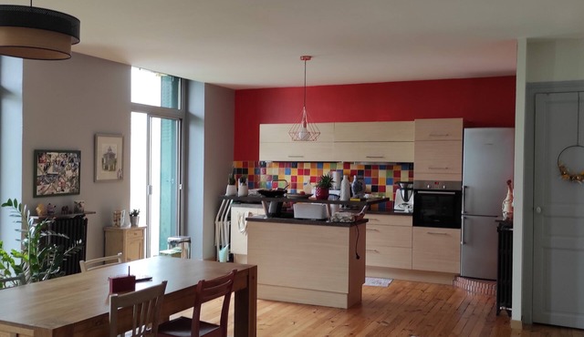Bright apartment with view of the Pyrenees