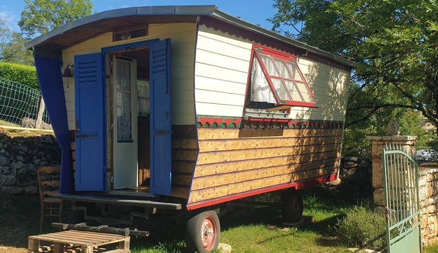 Genuine gypsy caravan in the Tarn gorges