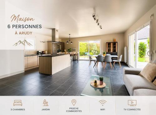 Grande maison, 6 personnes, Terrasse & Parking