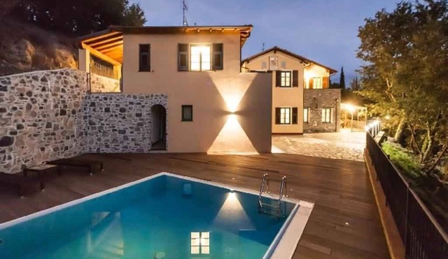Holiday home with air conditioning, garden and pool