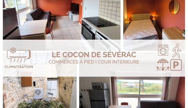 Le Cocon de Sévérac I Clim & cour intérieure
