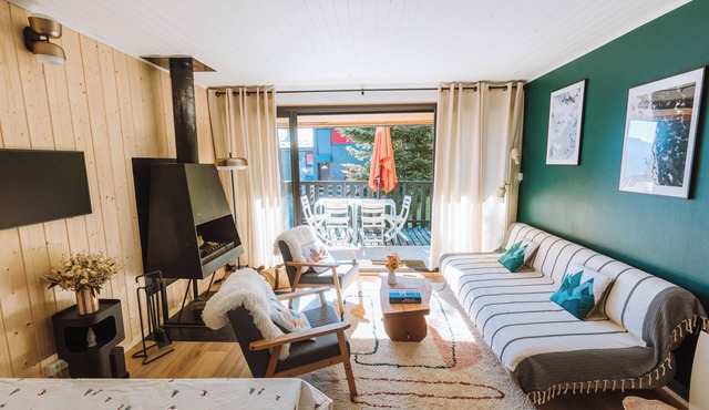 Le Nid de l'Arbizon, chalet cosy 8 pers. avec cheminée et terrasse.