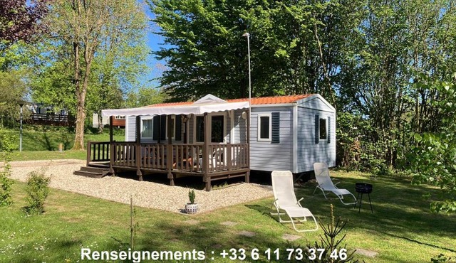 Mobil homes 6 et 8 places - Camping de Bairon 08 - Emplacement exceptionnel Bord de lac