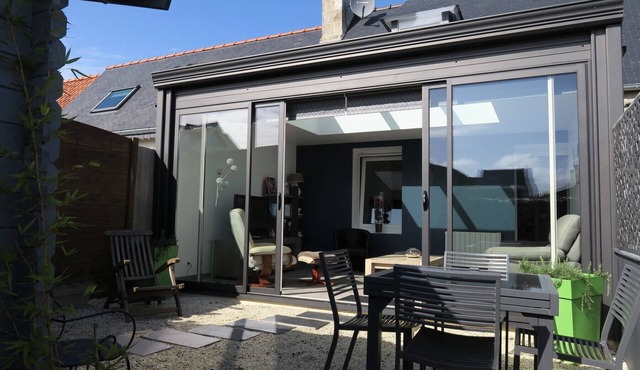 Nice renovated south facing house with closed courtyard in TREGASTEL