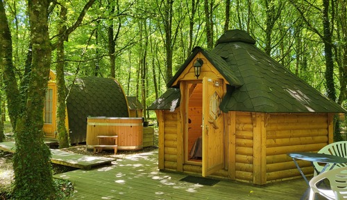 Deluxe Cabin, 1 Double Bed, Hot Tub, Garden Area